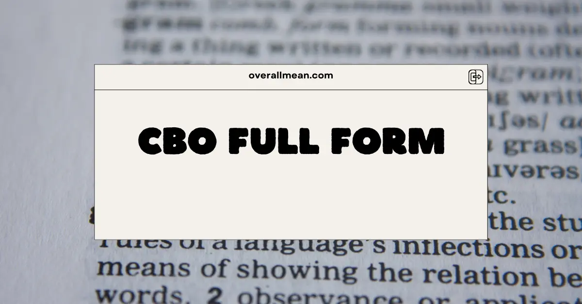 CBO Full Form