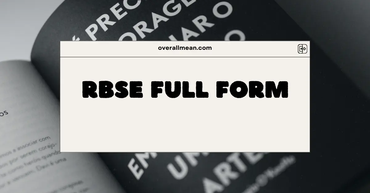 RBSE Full Form