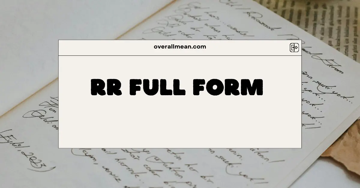 RR Full Form
