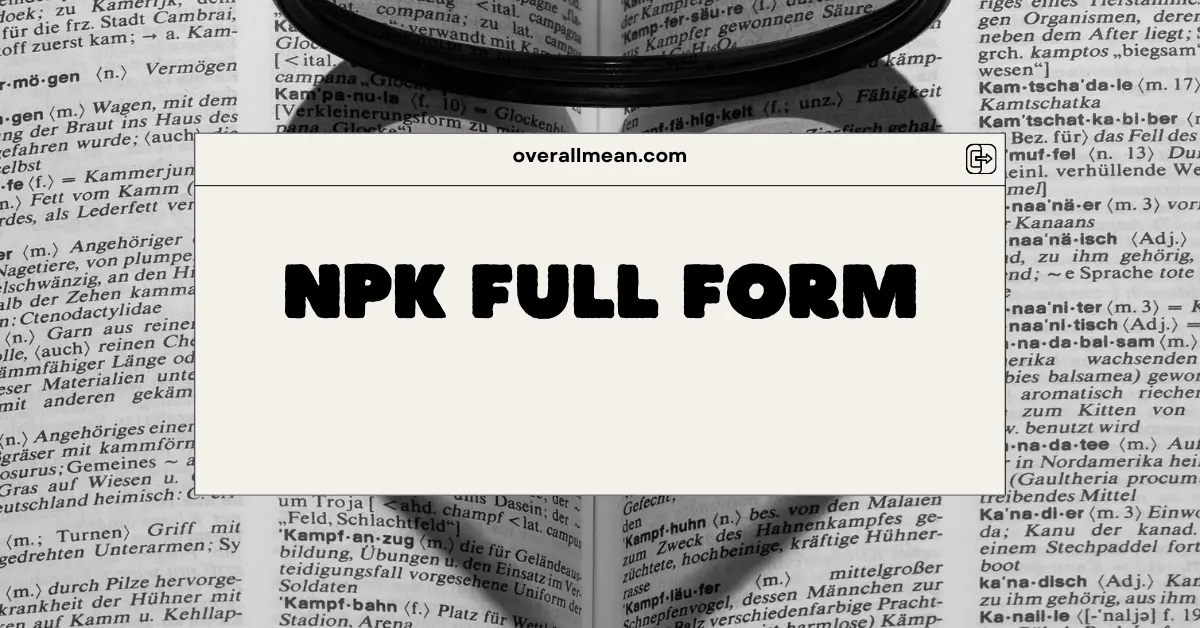 NPK Full Form