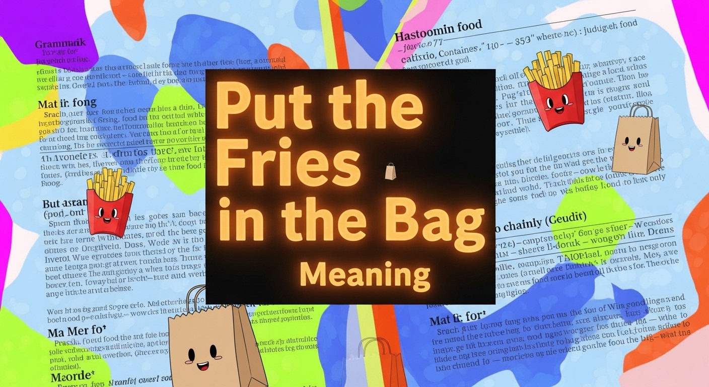 Put the Fries in the Bag Meaning