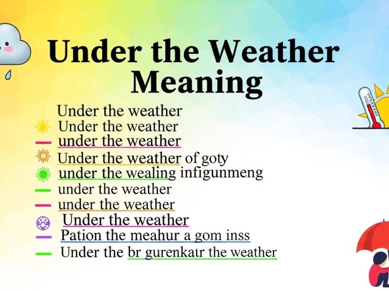Under the Weather Meaning