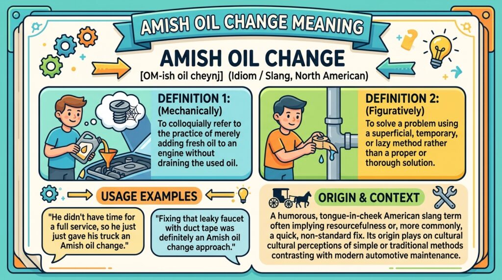 Amish Oil Change Mean