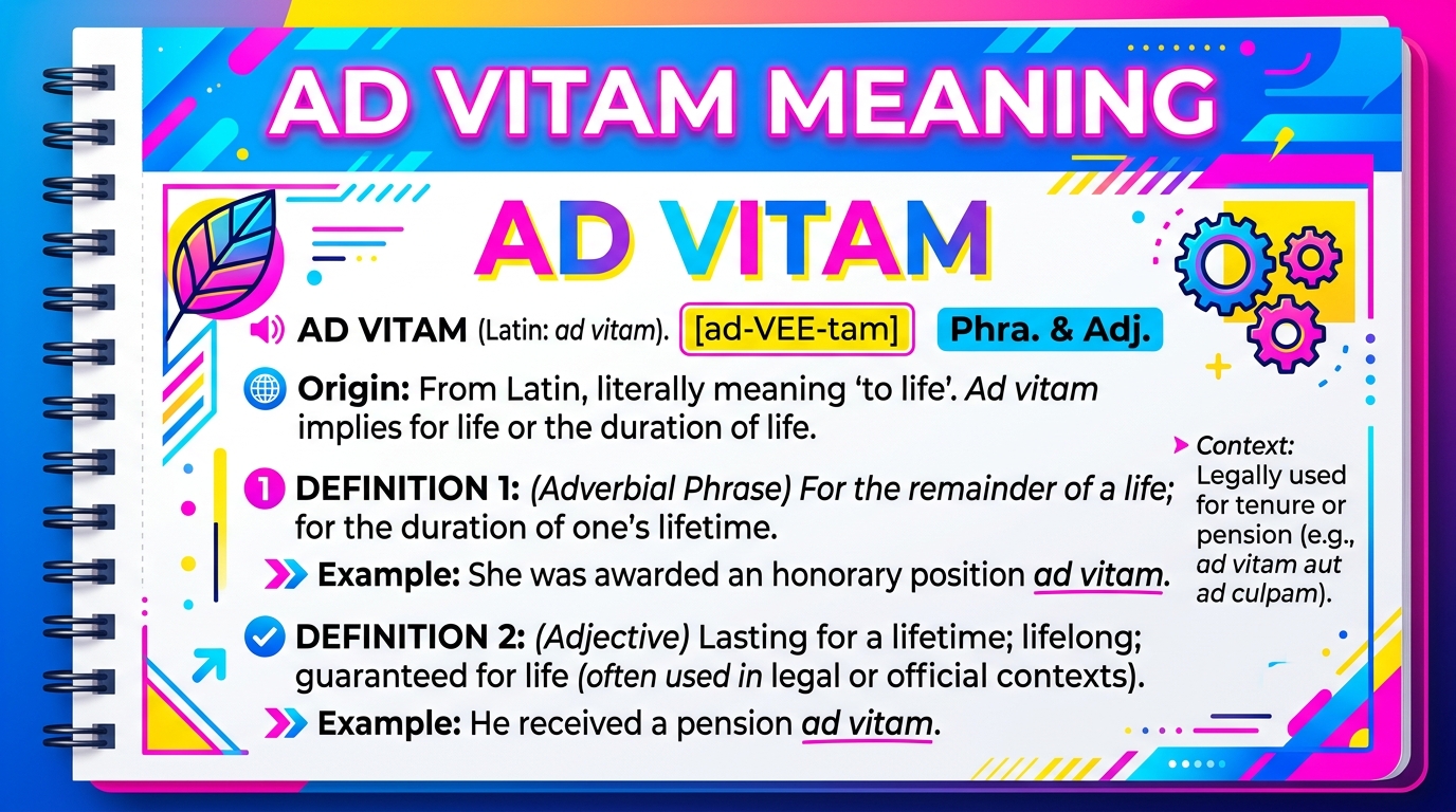 Ad Vitam Meaning